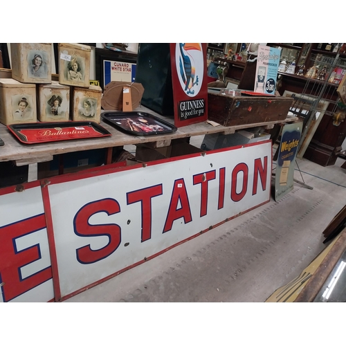 559 - Original Station enamel advertising sign. {60 cm H x 200 cm W}