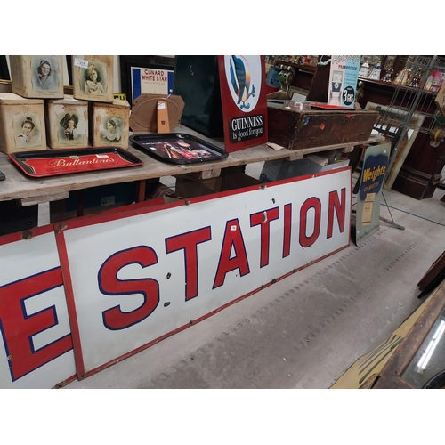 559 - Original Station enamel advertising sign. {60 cm H x 200 cm W}