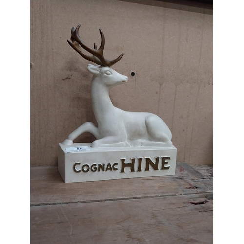 56 - Cognac Hine Ruberoid advertising figure. {25 cm H x 22 cm W x 6 cm D}.