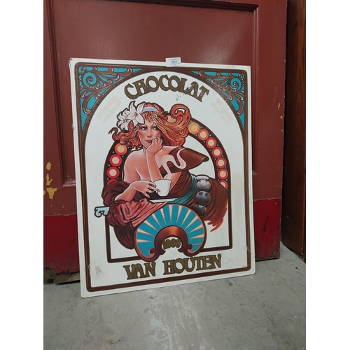 561 - Van Houten Chocolat cardboard advertising showcard. {56 cm x 46 cm W}.