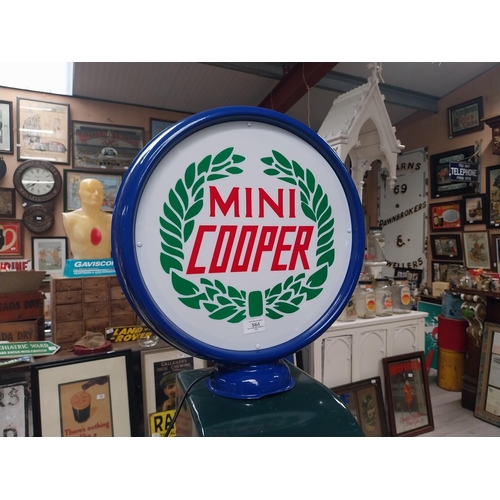 564 - Mini Cooper light up double sided sign. {45 cm Dia x 12 cm D}.