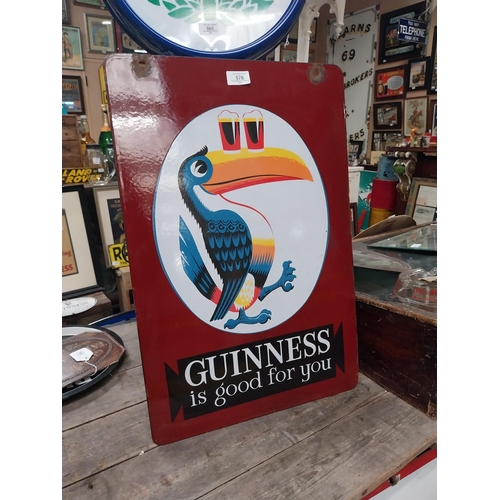 576 - Guinness Is Good For You double sided enamel advertising sign. {62 cm H x 40 cm W}.