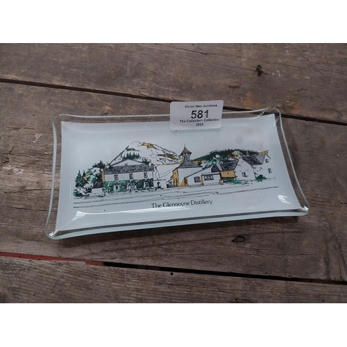 581 - Glengoyne Distillery glass change tray {16 cm H x 8 cm W} and Dublin Zoo glass change tray {11 cm H ... 