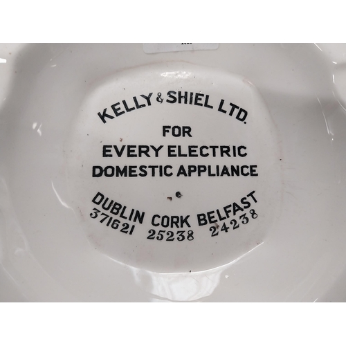 583 - Kelly and Shiel for every domestic electric appliance Dublin Cork ceramic advertising ashtray. {4 cm... 