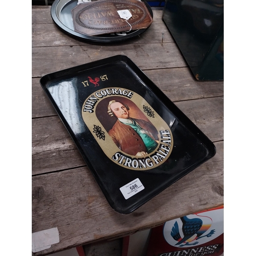 586 - John Courage Strong Pale Ale advertising drinks tray. {24 cm H x 34 cm W}.