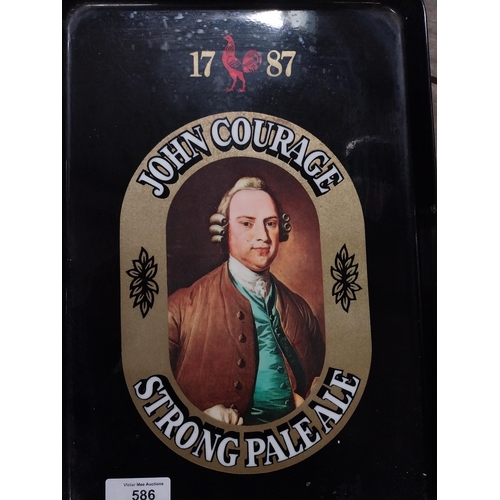 586 - John Courage Strong Pale Ale advertising drinks tray. {24 cm H x 34 cm W}.