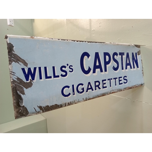 599A - Wills's  Capstan double sided enamel sign  H 23cm x W 4cm x D 62cm. NOT AVAILABLE TO VIEW IN PERSON.