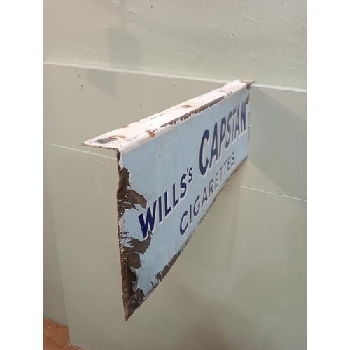 599A - Wills's  Capstan double sided enamel sign  H 23cm x W 4cm x D 62cm. NOT AVAILABLE TO VIEW IN PERSON.