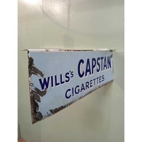 599A - Wills's  Capstan double sided enamel sign  H 23cm x W 4cm x D 62cm. NOT AVAILABLE TO VIEW IN PERSON.