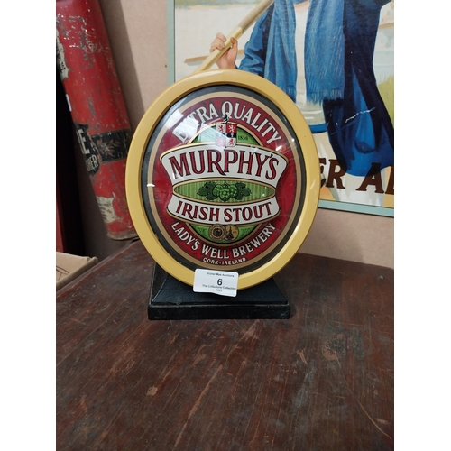 6 - Murphys Irish Stout font. {22 cm H x 15 cm W x 9 cm D}.