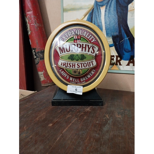 6 - Murphys Irish Stout font. {22 cm H x 15 cm W x 9 cm D}.