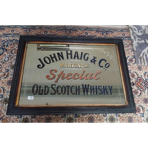 600 - John Haig Ltd Markinch Special Old Scotch Whiskey framed advertising mirror. {56 cm H x 91 cm W}.