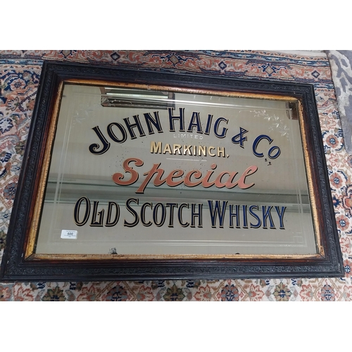 600 - John Haig Ltd Markinch Special Old Scotch Whiskey framed advertising mirror. {56 cm H x 91 cm W}.