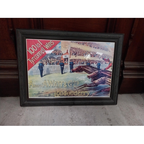 603 - Tyrconnell Irish Whiskey framed print. {54 cm H x 74 cm W}.