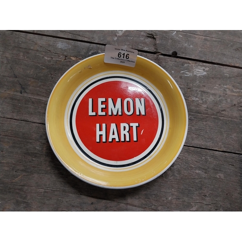 616 - Lemon Hart ceramic change tray. {3 cm H x 15 cm Dia.}.