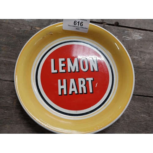 616 - Lemon Hart ceramic change tray. {3 cm H x 15 cm Dia.}.