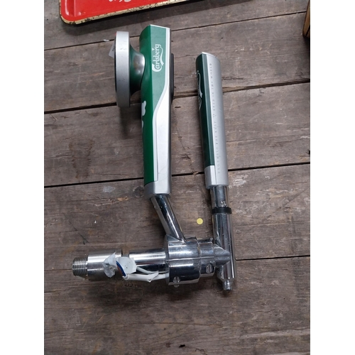 619 - Carlsberg Bar Pull {34 cm H x 14 cm Dia.}.