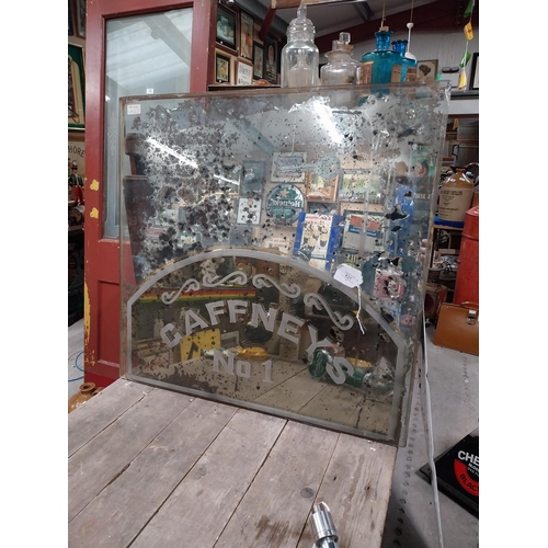 621 - 1950's Gaffney's No 1 advertising bar mirror. {70 cm H x 73 cm W}.