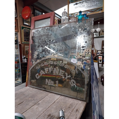 621 - 1950's Gaffney's No 1 advertising bar mirror. {70 cm H x 73 cm W}.