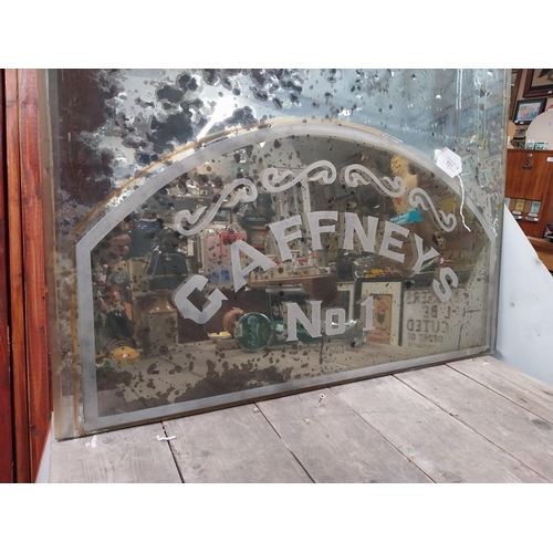 621 - 1950's Gaffney's No 1 advertising bar mirror. {70 cm H x 73 cm W}.