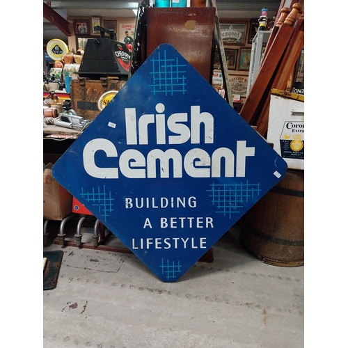 623 - Irish Cement Building A Better Lifestyle alloy advertising sign. {124 cm H x 124 cm W}.