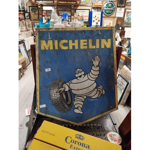 626 - 1960's Aluminium Michelin Man advertising sign. {78 cm H x 62 cm D}