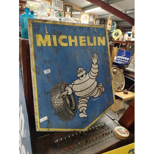 626 - 1960's Aluminium Michelin Man advertising sign. {78 cm H x 62 cm D}