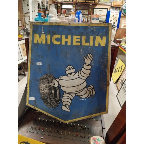 626 - 1960's Aluminium Michelin Man advertising sign. {78 cm H x 62 cm D}