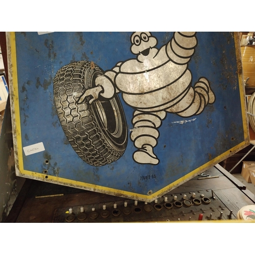 626 - 1960's Aluminium Michelin Man advertising sign. {78 cm H x 62 cm D}