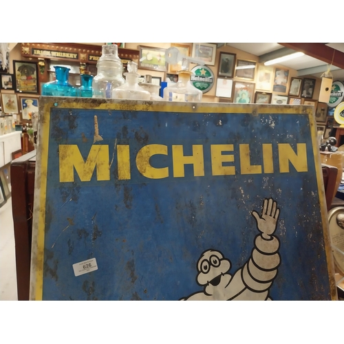 626 - 1960's Aluminium Michelin Man advertising sign. {78 cm H x 62 cm D}