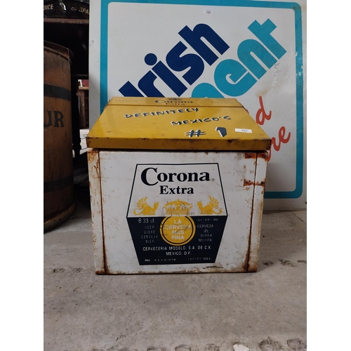 627 - Corona Extra Lager cool box. {42 cm H x 42 cm W x 46 cm W}.