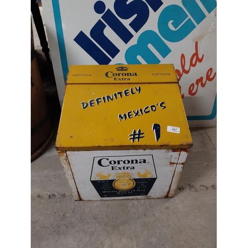 627 - Corona Extra Lager cool box. {42 cm H x 42 cm W x 46 cm W}.