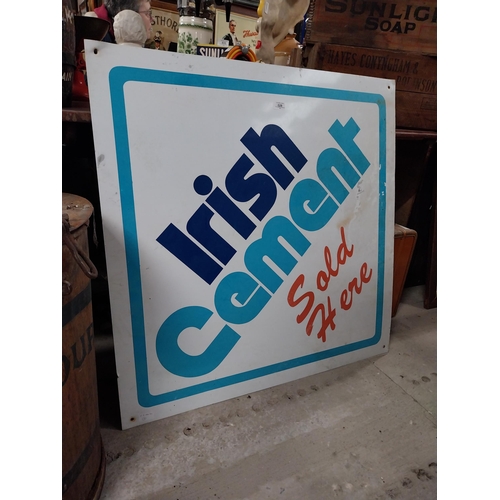 628 - Irish Cement Sold Here alloy advertising sign. {92 cm H x 92 cm W}.