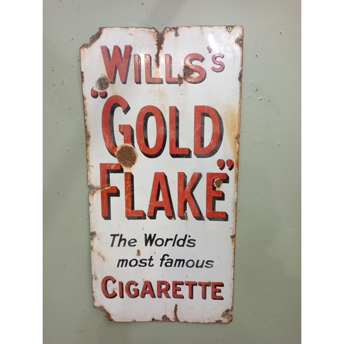 637A - Wills's Gold Flake enamel sign. H 92cm x W 46cm. NOT AVAILABLE TO VIEW IN PERSON.