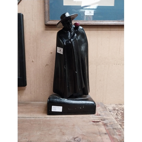 66 - Sandeman Port alloy advertising figure. {38 cm H x 18 cm W  x 11 cm D}.