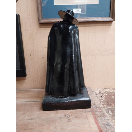 66 - Sandeman Port alloy advertising figure. {38 cm H x 18 cm W  x 11 cm D}.