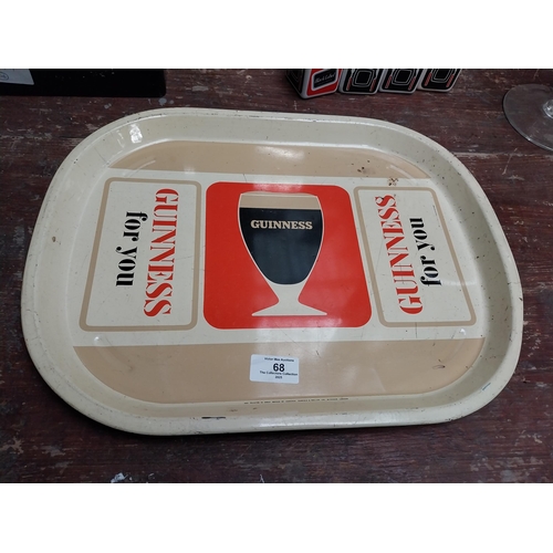 68 - Guinness for You tin plate advertising tray. {32 cm H x 41 cm W}.