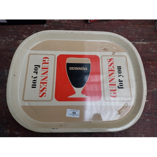 68 - Guinness for You tin plate advertising tray. {32 cm H x 41 cm W}.