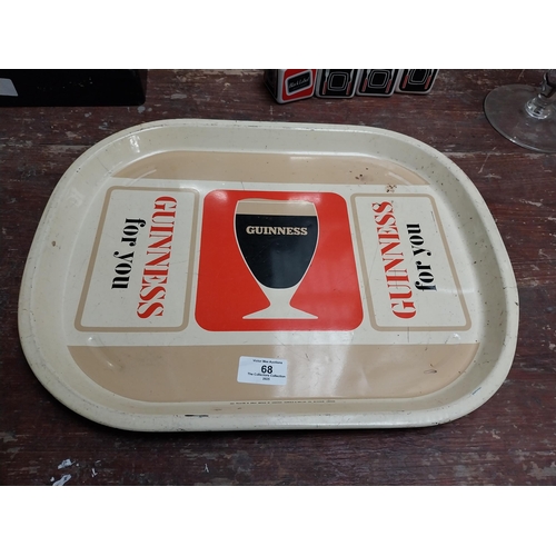 68 - Guinness for You tin plate advertising tray. {32 cm H x 41 cm W}.