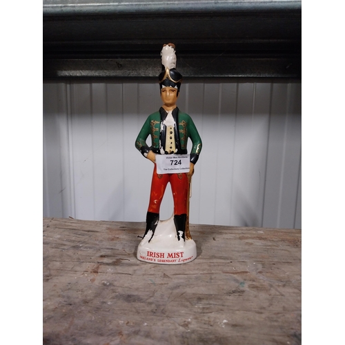 724 - Irish Mist ceramic advertising figure. {27 cm H x 4 cm Dia}.