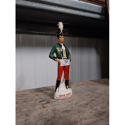 724 - Irish Mist ceramic advertising figure. {27 cm H x 4 cm Dia}.