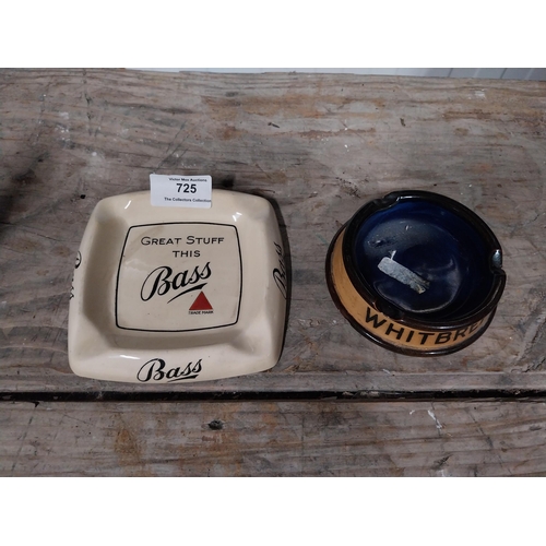 725 - Great Stuff this Bass Royal Doulton ashtray {2 cm H  x 12 cm Dia} and Whitbred Stout ashtray {3 cm H... 