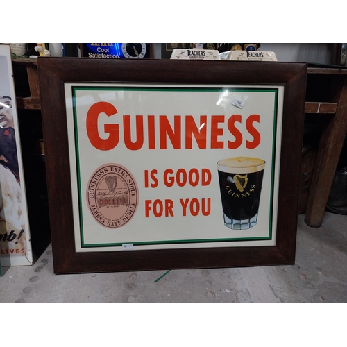 728 - Guinness is Good For You framed advertising print. {73 cm H x 89 cm W}.