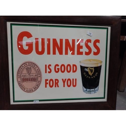 728 - Guinness is Good For You framed advertising print. {73 cm H x 89 cm W}.