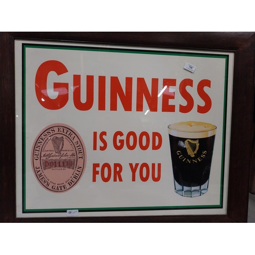 728 - Guinness is Good For You framed advertising print. {73 cm H x 89 cm W}.