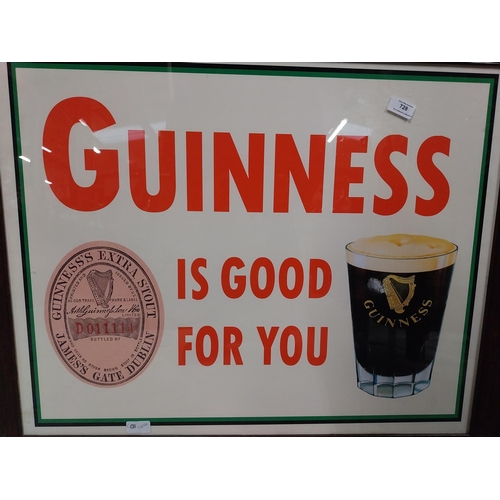 728 - Guinness is Good For You framed advertising print. {73 cm H x 89 cm W}.