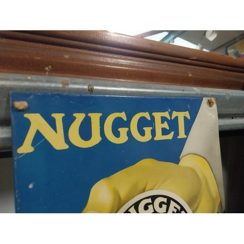 735 - Nugget Black Shoe Polish tin plate sign. {37 cm H x 25 cm W}.