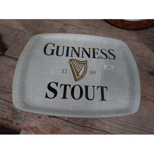 736 - 1980's Guinness Stout plastic advertising tray. {35 cm H x 35 cm W}.