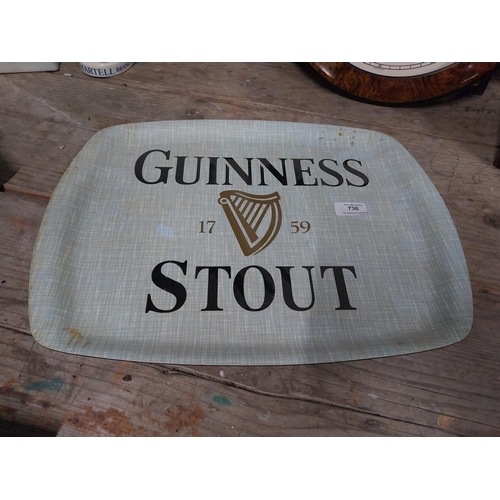 736 - 1980's Guinness Stout plastic advertising tray. {35 cm H x 35 cm W}.