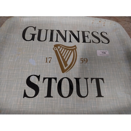 736 - 1980's Guinness Stout plastic advertising tray. {35 cm H x 35 cm W}.